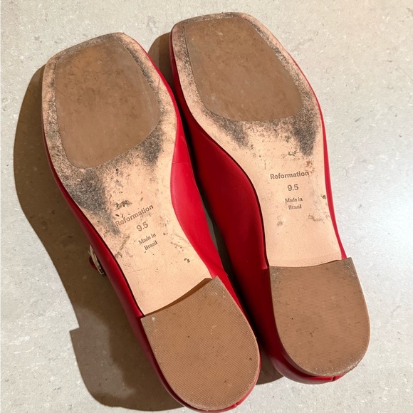 Reformation Red Mary Jane Flats - Picture 5 of 7